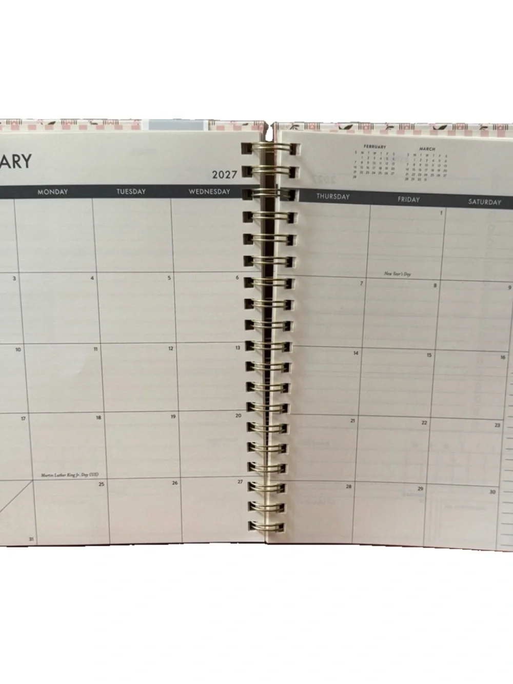 Eccolo Planner 2026- 2027 18-Month Weekly & Monthly Planner Hard Cover 10x8”